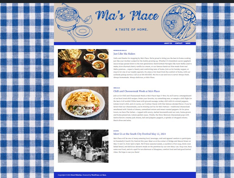 restaurant website design